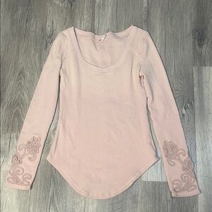 Free people Elegant Pink Long Sleeve Top